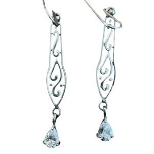 Silpada Sterling Silver & Cubic Zirconia Earrings RARE • LIKE NEW & NEVER WORN
